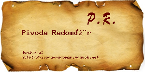 Pivoda Radomér névjegykártya